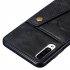 For Samsung A70 Double Buckle Non slip Shockproof Cell Phone Case with Card Slot Bracket black