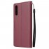 For Samsung A70 Wallet type PU Leather Protective Phone Case with Buckle   3 Card Position red