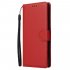 For Samsung A70 Wallet type PU Leather Protective Phone Case with Buckle   3 Card Position red