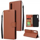 For Samsung A70 Wallet type PU Leather Protective Phone Case with Buckle   3 Card Position brown