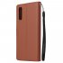 For Samsung A70 Wallet type PU Leather Protective Phone Case with Buckle   3 Card Position brown