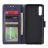 For Samsung A70 Wallet type PU Leather Protective Phone Case with Buckle   3 Card Position blue