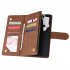 For Samsung A71 Case Smartphone Shell Precise Cutouts Zipper Closure Wallet Design Overall Protection Phone Cover  Brown