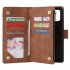For Samsung A71 Case Smartphone Shell Precise Cutouts Zipper Closure Wallet Design Overall Protection Phone Cover  Brown