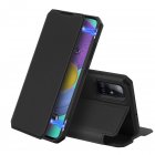 For Samsung A71 Magnetic Protective Case Bracket with Card Slot Leather Mobile <span style='color:#F7840C'>Phone</span> Cover black
