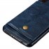 For Samsung A750 A7 2018 Double Buckle Non slip Shockproof Cell Phone Case with Card Slot Bracket blue
