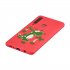 For Samsung A9 2018 Cartoon Lovely Coloured Painted Soft TPU Back Cover Non slip Shockproof Full Protective Case with Lanyard red