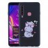 For Samsung A9 2018 Cartoon Lovely Coloured Painted Soft TPU Back Cover Non slip Shockproof Full Protective Case with Lanyard black