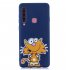 For Samsung A9 2018 Cartoon Lovely Coloured Painted Soft TPU Back Cover Non slip Shockproof Full Protective Case with Lanyard sapphire