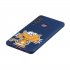 For Samsung A9 2018 Cartoon Lovely Coloured Painted Soft TPU Back Cover Non slip Shockproof Full Protective Case with Lanyard sapphire