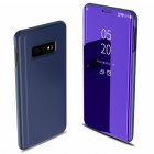 For Samsung Galaxy S10/S10 Plus/S10E Smart Leather Flip Mirror 360 Phone Case Cover Violet blue