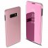 For Samsung Galaxy S10 S10 Plus S10E Smart Leather Flip Mirror 360 Phone Case Cover Rose gold
