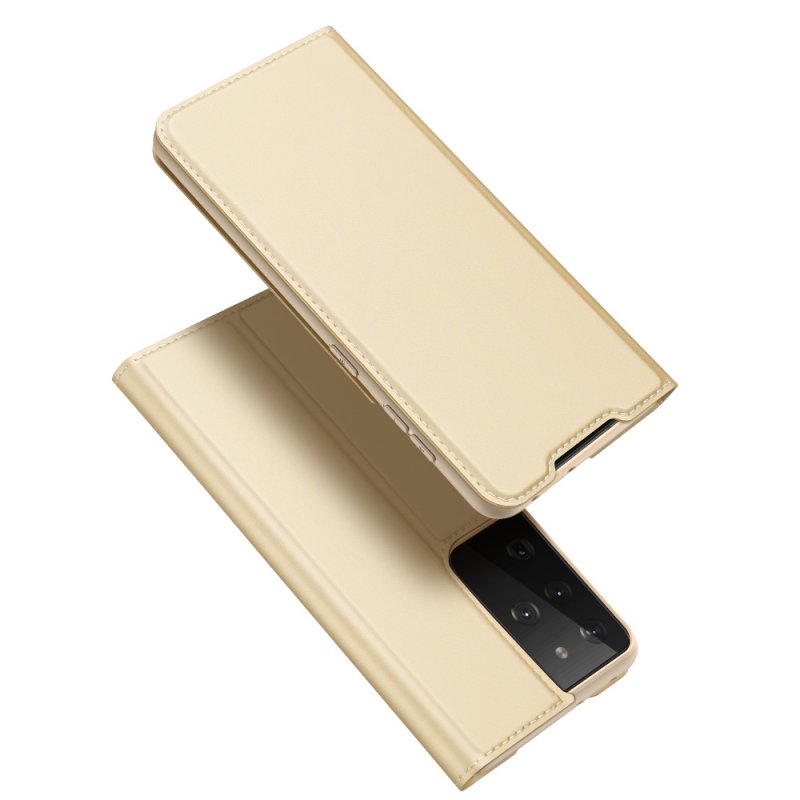 For Samsung Galaxy S21-s30ultra Shockproof Pu Non-slip Anti Scratch Protective Phone  Case Cover Tyrant Gold