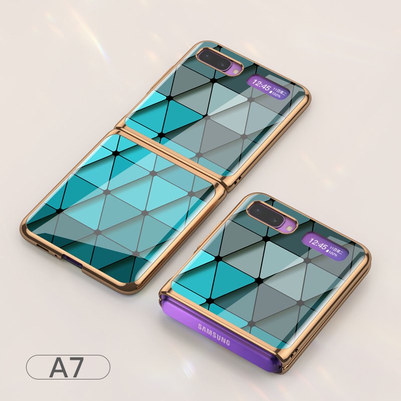 For Samsung Galaxy Z flip Foldable Cellphone Shell Electroplated Painted Folding Phone Case A7