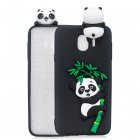 For Samsung J4 2018 J4 Plus Phone Case 3D Cartoon Panda Bamboo Cellphone Back Shell Shockproof Smartphone Cover Black