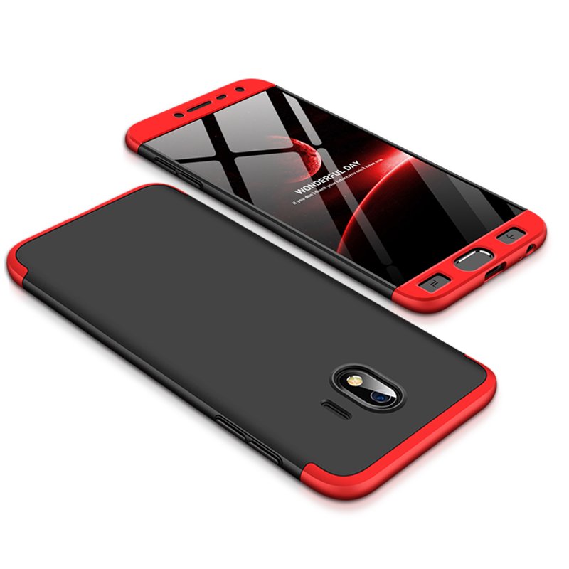 For Samsung J4 2018 Ultra Slim 360 Degree Non-slip Shockproof Full Protective Case Red black red