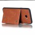 For Samsung J4 PLUS PU Protective Phone Back Case with Card Slot Bracket Light Brown