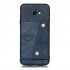 For Samsung J4 PLUS PU Protective Phone Back Case with Card Slot Bracket blue