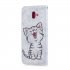 For Samsung J4 Plus J6 Plus Cartoon Phone Shell Delicate Smartphone Case PU Leather Overall Protective Wallet Design Red lip cat