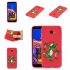 For Samsung J4 plus Cute Coloured Painted TPU Anti scratch Non slip Protective Cover Back Case with Lanyard red