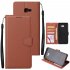 For Samsung J4 plus Flip type Leather Protective Phone Case with 3 Card Position Buckle Design Phone Cover  Red wine