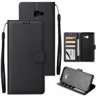 For Samsung J4 plus Flip type Leather Protective Phone Case with 3 Card Position Buckle Design Phone Cover  black