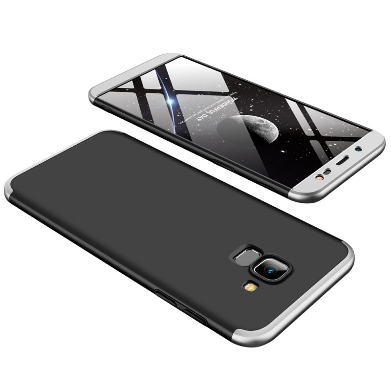 For Samsung J6 2018/on 6 Ultra Slim 360 Degree Non-slip Shockproof Full Protective Case silver black silver