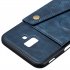For Samsung J6 PLUS Double Buckle Non slip Shockproof Cell Phone Case with Card Slot Bracket blue