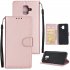 For Samsung J6 plus Flip type Leather Protective Phone Case with 3 Card Position Buckle Design Phone Cover  Rose gold