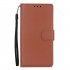 For Samsung J6 plus Flip type Leather Protective Phone Case with 3 Card Position Buckle Design Phone Cover  brown