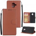 For Samsung J6 plus Flip type Leather Protective Phone Case with 3 Card Position Buckle Design Phone Cover  brown