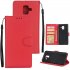 For Samsung J6 plus Flip type Leather Protective Phone Case with 3 Card Position Buckle Design Phone Cover  red