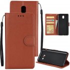 For Samsung J7 2017 European Edition J730 J7 PRO PU Leather Protective Phone Case with 3 Card Position brown