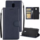 For Samsung J7 2017 European Edition J730 J7 PRO PU Leather Protective Phone Case with 3 Card Position blue