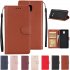 For Samsung J7 PLUS J7  Full Protective Clip Case Cover PU Stylish Shell with Card Slot brown
