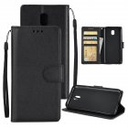 For Samsung J7 PLUS J7  Full Protective Clip Case Cover PU Stylish Shell with Card Slot black