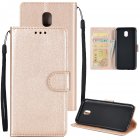 For Samsung J7 PLUS J7  Full Protective Clip Case Cover PU Stylish Shell with Card Slot Golden