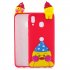 For Samsung M20 3D Cute Coloured Painted Animal TPU Anti scratch Non slip Protective Cover Back Case Rose red