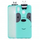 For Samsung M20 3D Cute Coloured Painted Animal TPU Anti scratch Non slip Protective Cover Back Case Light blue