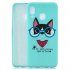 For Samsung M20 Cartoon Lovely Coloured Painted Soft TPU Back Cover Non slip Shockproof Full Protective Case with Lanyard