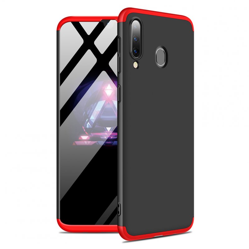 For Samsung M30 Ultra Slim PC Back Cover Non-slip Shockproof 360 Degree Full Protective Case Red black red