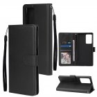 For Samsung Note 20 Note 20 Ultra PU Leather Three card Photo Frame Front Buckle Mobile Phone shell black