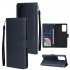 For Samsung Note 20 Note 20 Ultra PU Leather Three card Photo Frame Front Buckle Mobile Phone shell blue