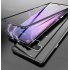 For Samsung Note 9 Magnetic Adsorption Metal Bumper Tempered Glass Clear Cover Case brown