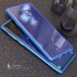 For Samsung Note 9 Magnetic Adsorption Metal Bumper Tempered Glass Clear Cover Case brown
