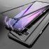 For Samsung Note 9 Magnetic Adsorption Metal Bumper Tempered Glass Clear Cover Case brown