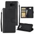 For Samsung On7 2016 J7 Prime Protective Cover PU Cell Phone Case with Card Slot black