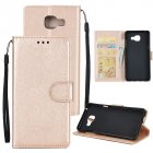 For Samsung On7 2016 J7 Prime Protective Cover PU Cell Phone Case with Card Slot Golden