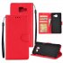 For Samsung On7 2016 J7 Prime Protective Cover PU Cell Phone Case with Card Slot red