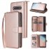 For Samsung S10 S20 S10E  S10 Plus Pu Leather  Mobile Phone Cover Zipper Card Bag   Wrist Strap brown